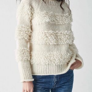 Faherty Polly Alpaca Cozy Sweater- Winter White- S